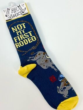 Primitives by Kathy Socks Not My First Rodeo Western Cowboy Funny Novelty Gift